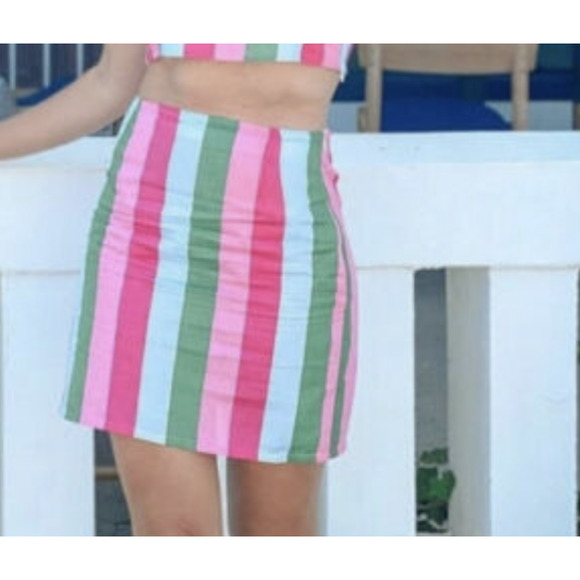 Zara striped mini skirt multi colored xs nwt - Picture 3 of 3
